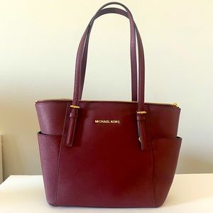 Burgundy Michael Kors Tote (never used!)